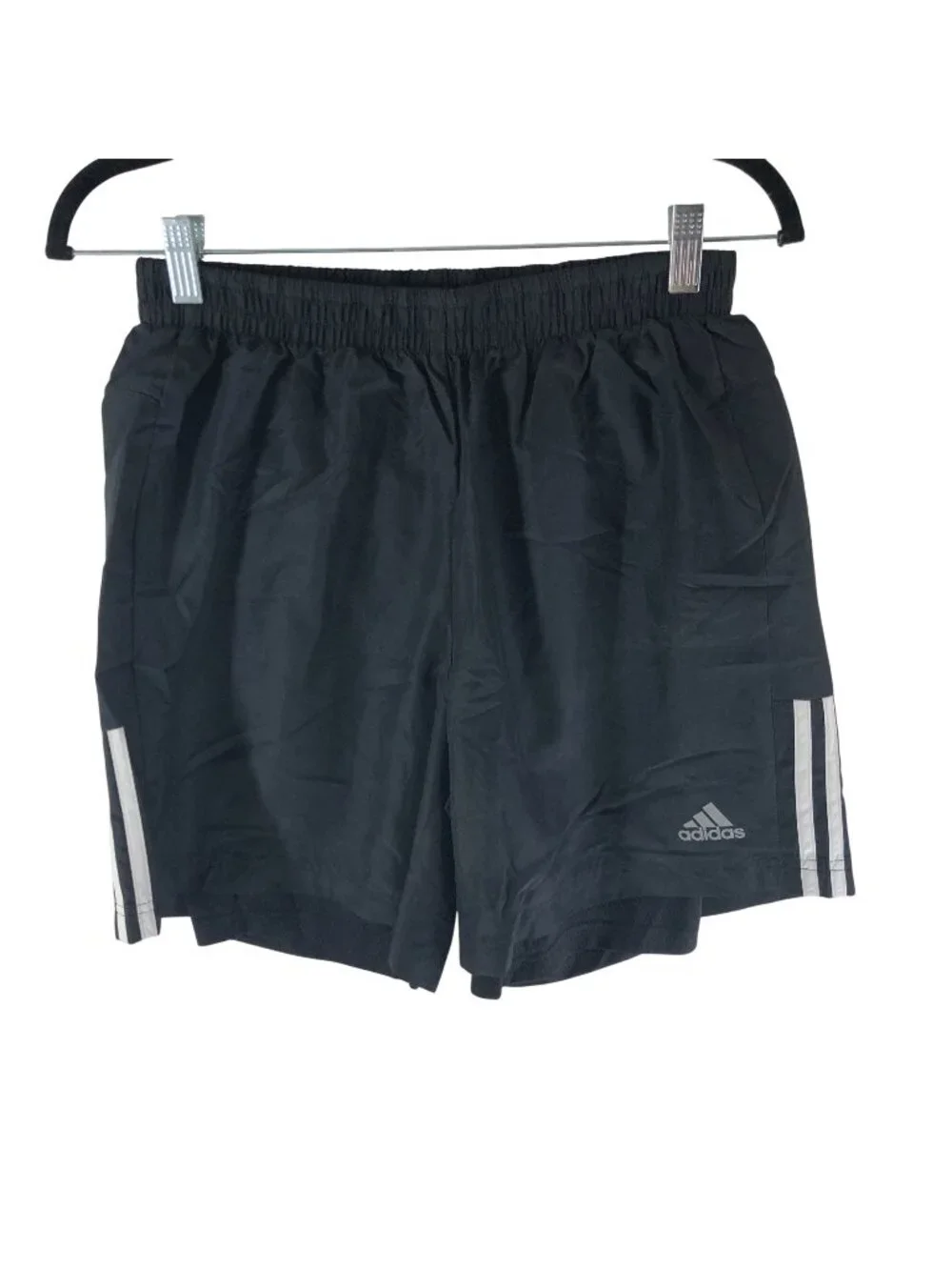 Adidas Mens Black Running Shorts 3-Stripe Lined Athletic Gym Training M 7